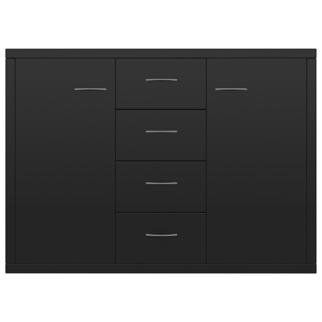 vidaXL Sideboard High Gloss Black 34.6"x11.8"x25.6" Engineered Wood