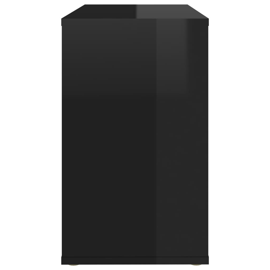 vidaXL Side Cabinet High Gloss Black 23.6"x11.8"x19.7" Engineered Wood