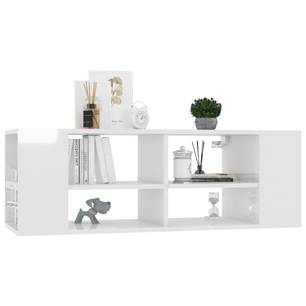 vidaXL Wall-Mounted TV Cabinet High Gloss White 40.2"x13.8"x13.8" Engineered Wood