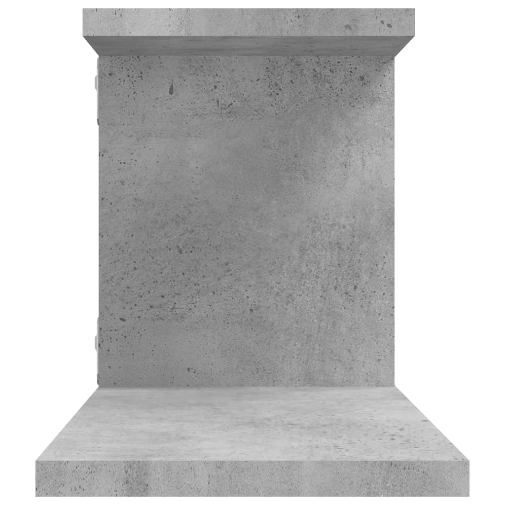 vidaXL Wall-Mounted TV Shelf Concrete Gray 49.2"x7.1"x9.1" Engineered Wood