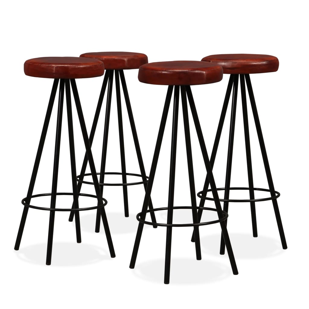 vidaXL Bar Set 5 Pieces Solid Reclaimed Wood and Genuine Leather