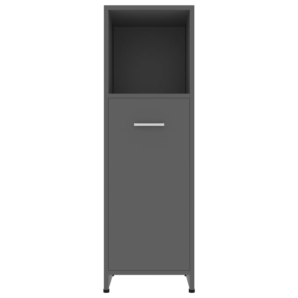 vidaXL Bathroom Cabinet Gray 11.8"x11.8"x37.4" Engineered Wood