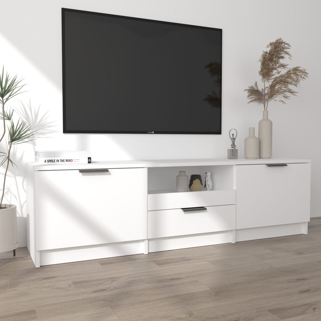 vidaXL TV Stand White 55.1"x13.8"x15.7" Engineered Wood