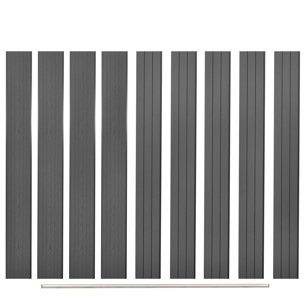 vidaXL Replacement Fence Boards 9 pcs WPC 66.9" Gray