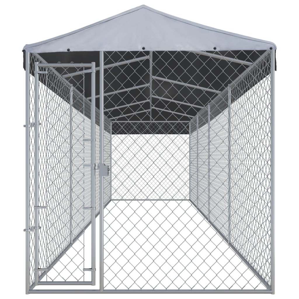 vidaXL Outdoor Dog Kennel with Roof 299"x75.6"x88.6"