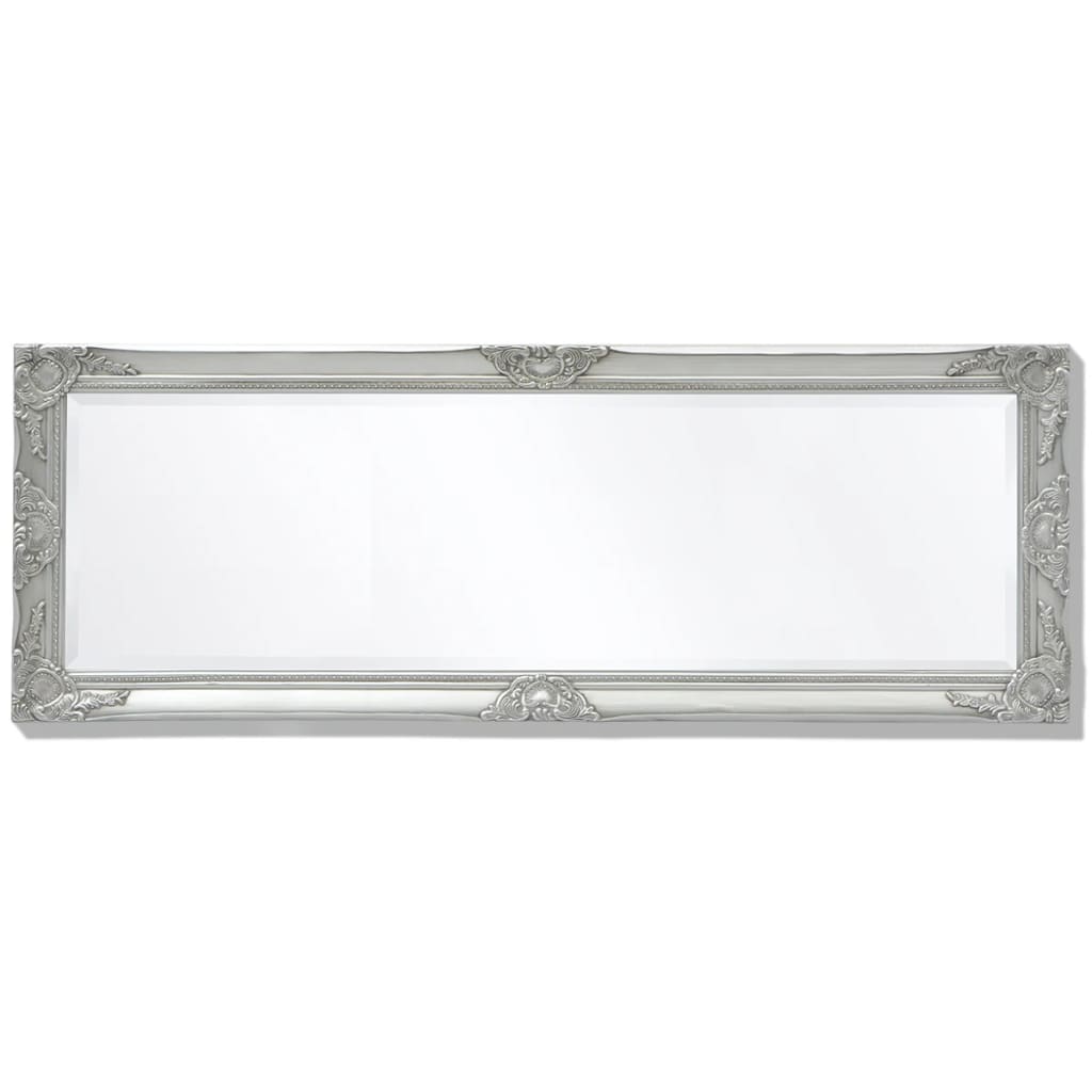 vidaXL Wall Mirror Baroque Style 55.1"x19.7" Silver