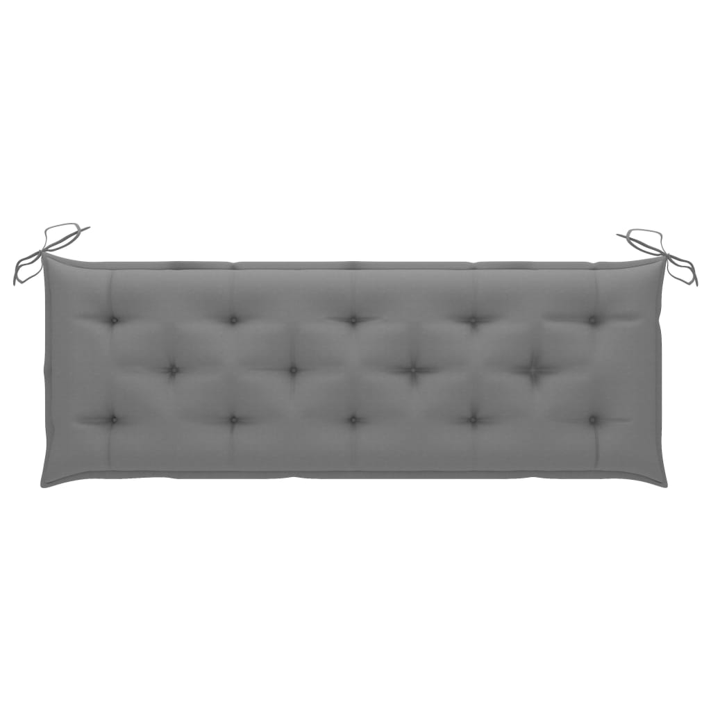 vidaXL Patio Bench with Gray Cushion 59.1" Solid Teak Wood