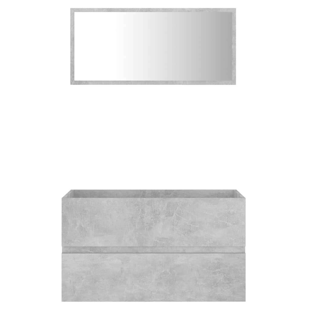 vidaXL 2 Piece Bathroom Furniture Set Concrete Gray Chipboard