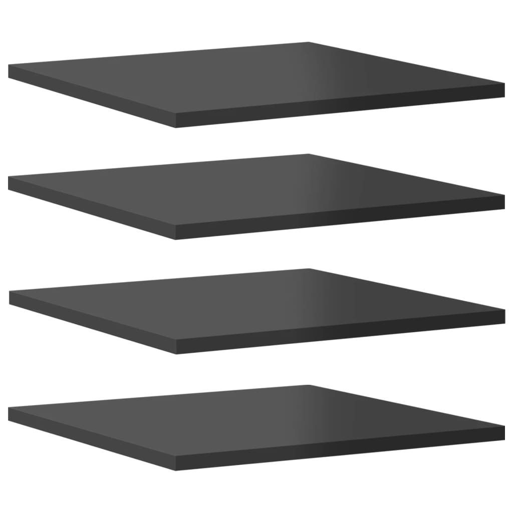 vidaXL Bookshelf Boards 4 pcs High Gloss Gray 15.7"x15.7"x0.6" Chipboard