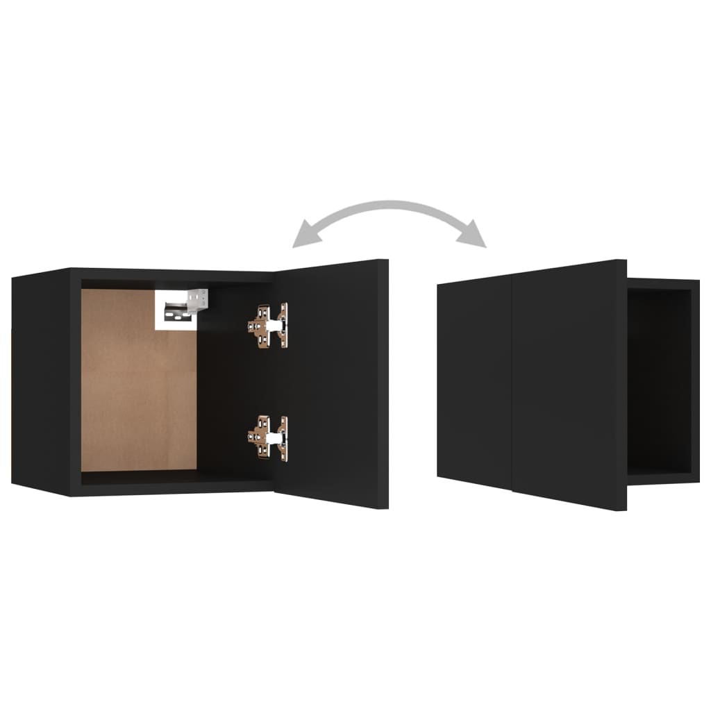 vidaXL Wall Mounted TV Cabinet Black 12"x11.8"x11.8"