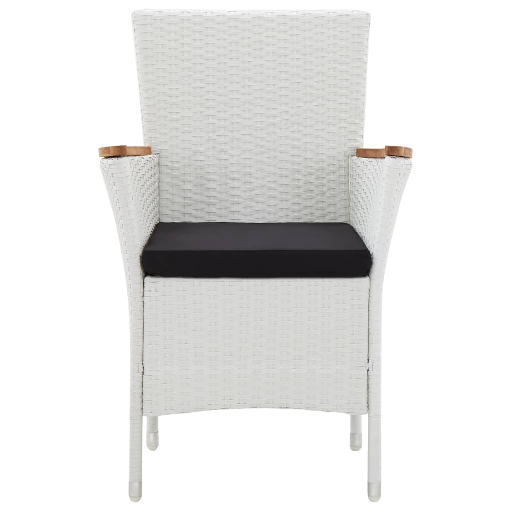 vidaXL Patio Chairs 2 pcs White Poly Rattan