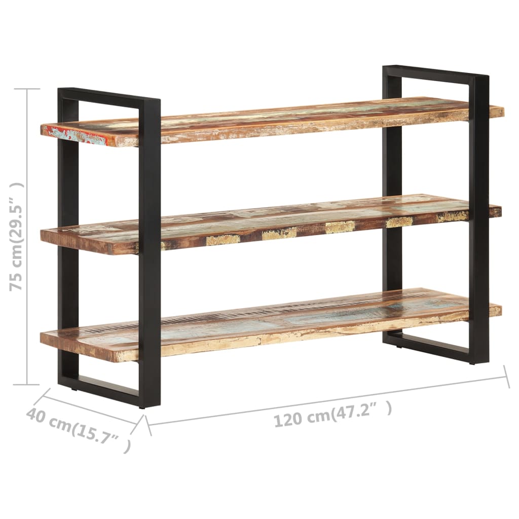 vidaXL Sideboard with 3 Shelves 47.2"x15.7"x29.5" Solid Reclaimed Wood