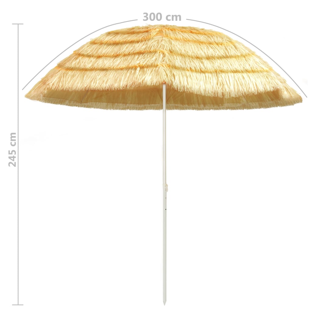 vidaXL Beach Umbrella Natural 118.1" Hawaii Style