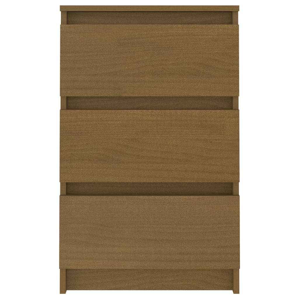 vidaXL Bedside Cabinet Honey Brown 15.7"x11.6"x25.2" Solid Wood Pine