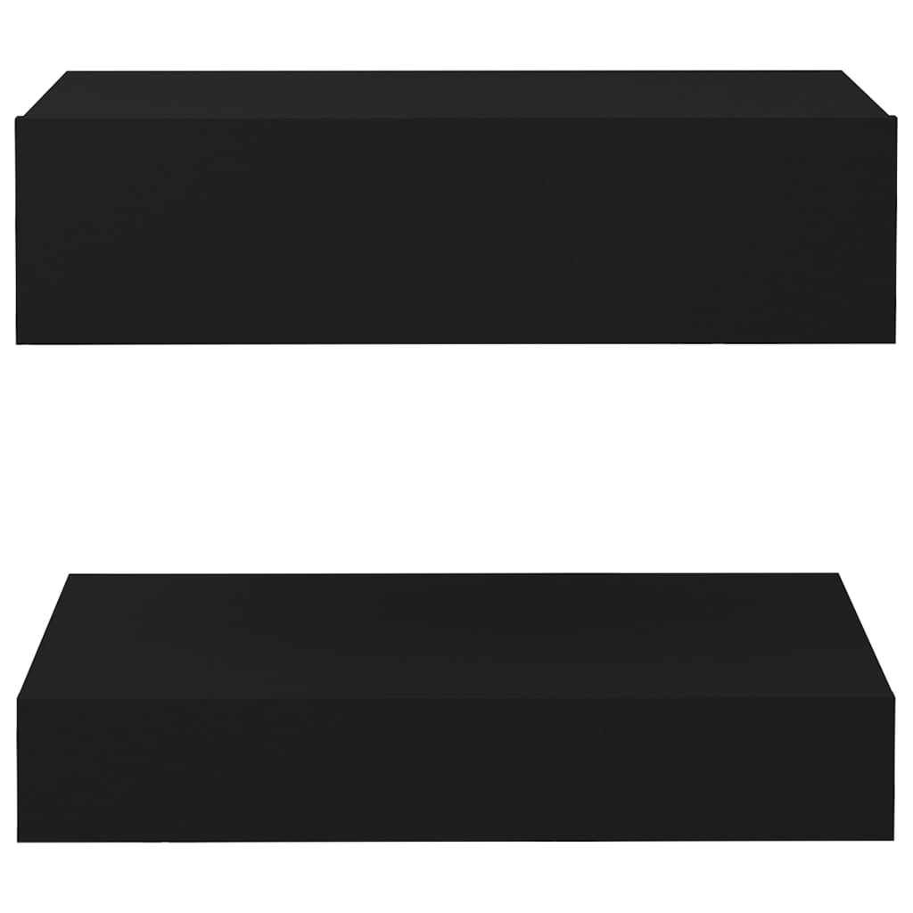 vidaXL Bedside Cabinets 2 pcs Black 23.6"x13.8" Engineered Wood