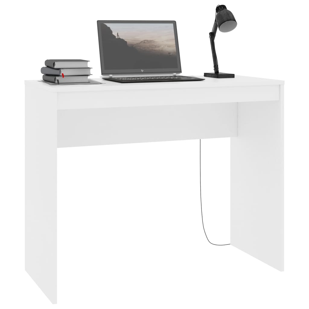 vidaXL Desk White 35.4"x15.7"x28.3" Engineered Wood