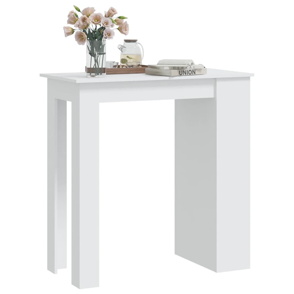 vidaXL Bar Table with Storage Rack White 40.2"x19.7"x40.7" Engineered Wood