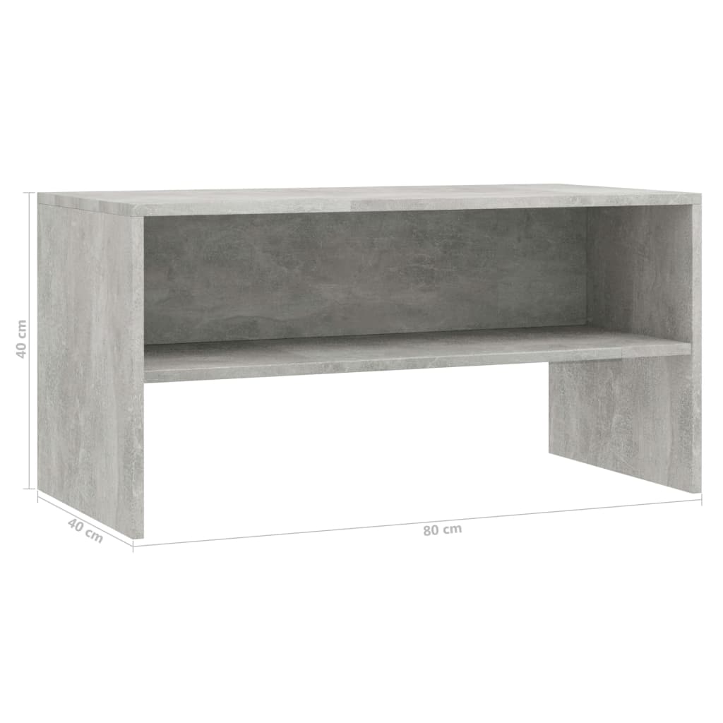 vidaXL TV Cabinet Concrete Gray 31.5"x15.7"x15.7" Chipboard