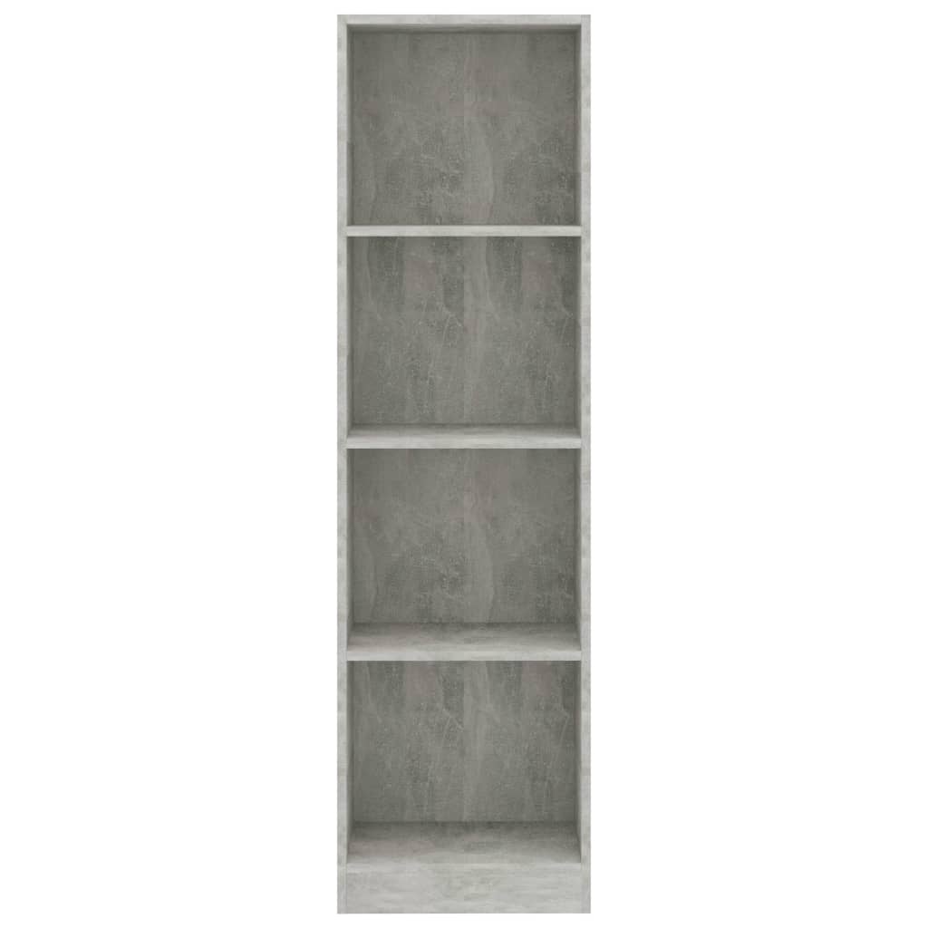 vidaXL 4-Tier Book Cabinet Concrete Gray 15.7"x9.4"x55.9" Engineered Wood