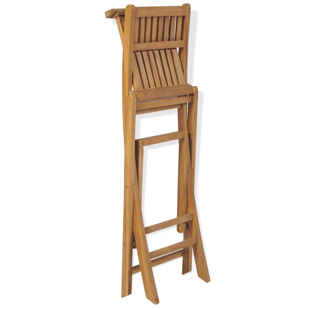 vidaXL 3 Piece Bistro Set with Folding Chairs Solid Teak Wood