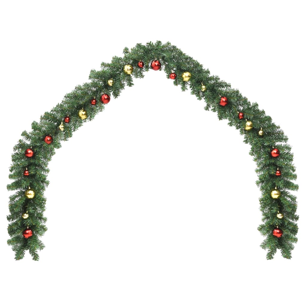 vidaXL Christmas Garland Decorated with Baubles 16 ft