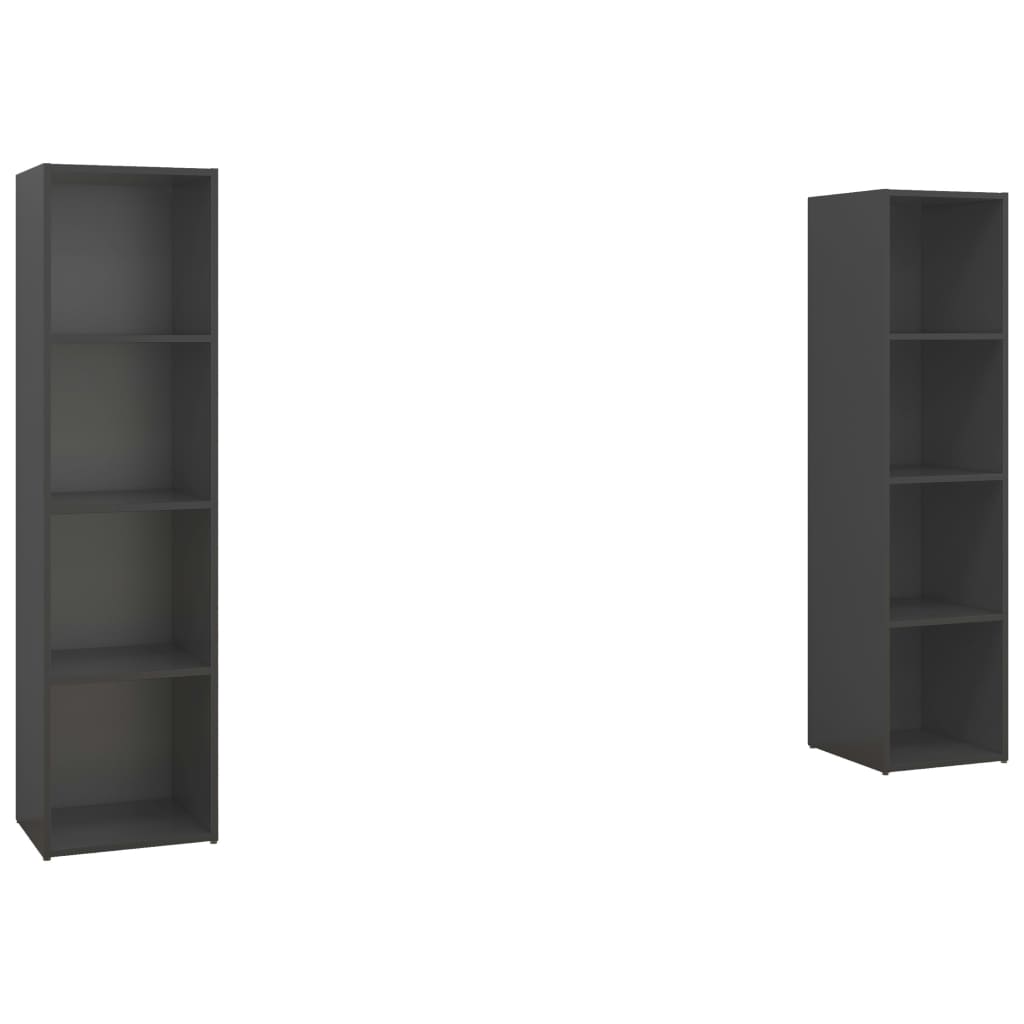 vidaXL TV Cabinets 2 pcs Gray 56.1"x13.8"x14.4" Chipboard