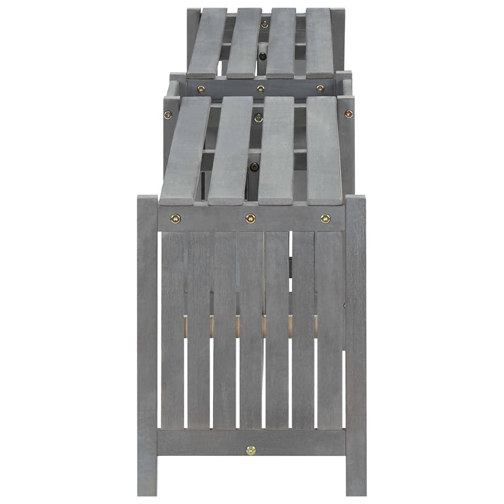vidaXL Patio Corner Bench with Planter 46.1" Solid Acacia Wood Gray