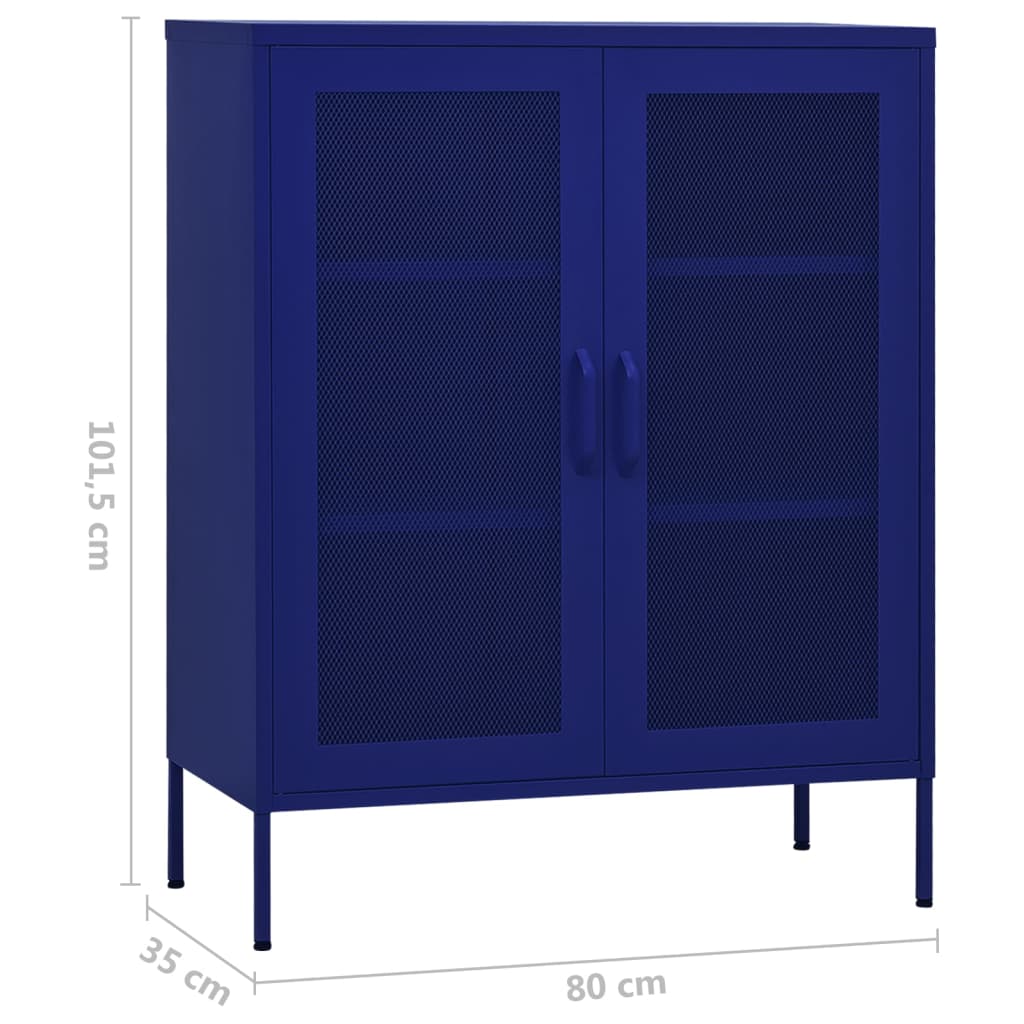 vidaXL Storage Cabinet Navy Blue 31.5"x13.8"x40" Steel