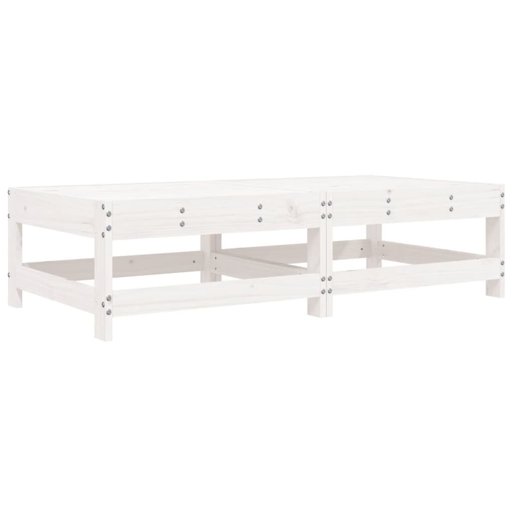 vidaXL Patio Footstools with Cushions 2pcs White Solid Wood Pine