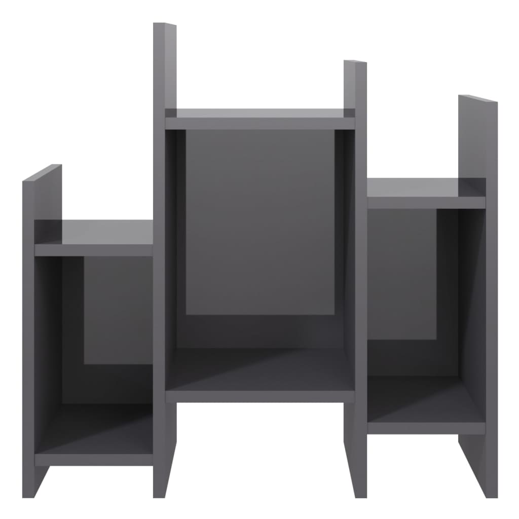 vidaXL Side Cabinet High Gloss Gray 23.6"x10.2"x23.6" Engineered Wood