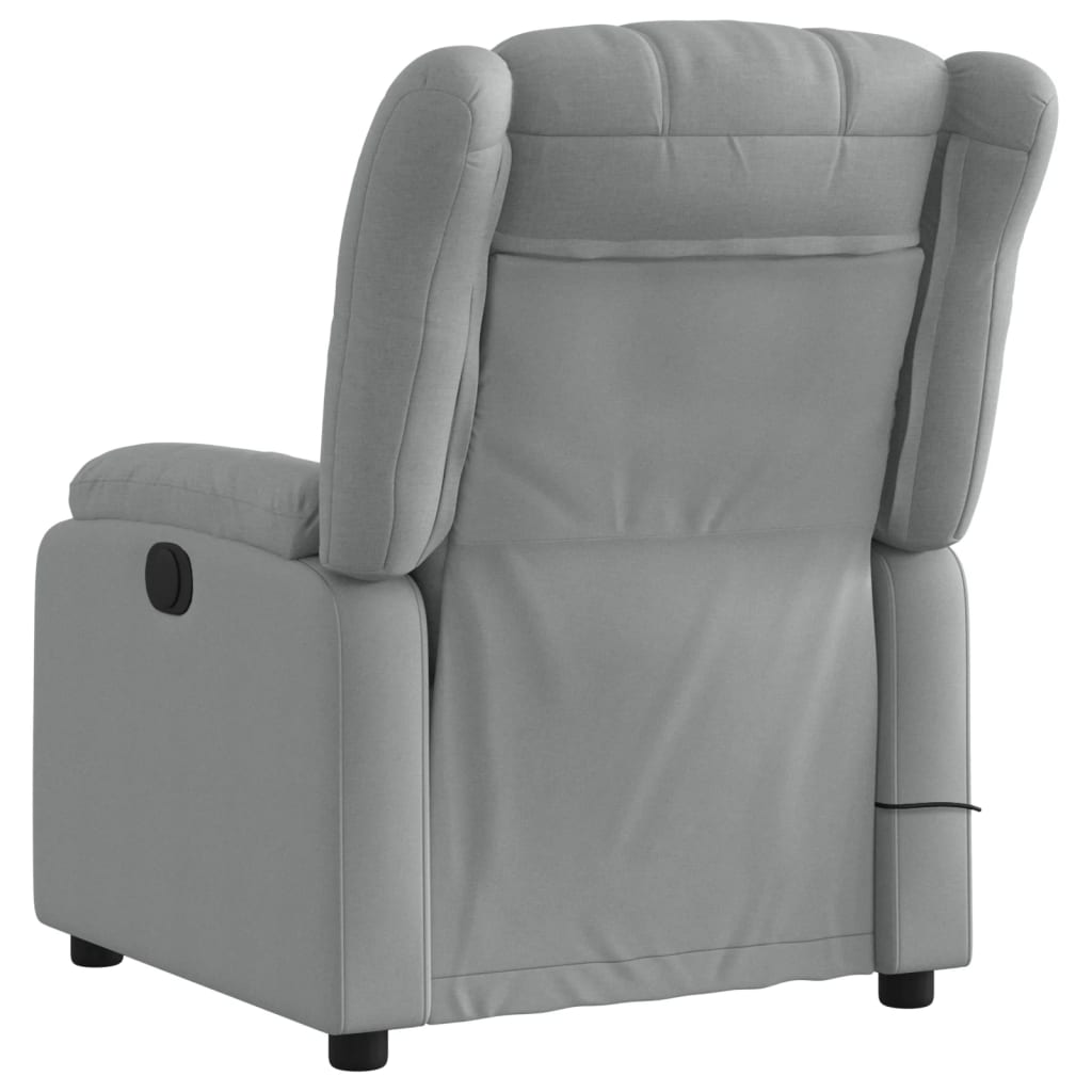 vidaXL Electric Massage Recliner Chair Light Gray Fabric