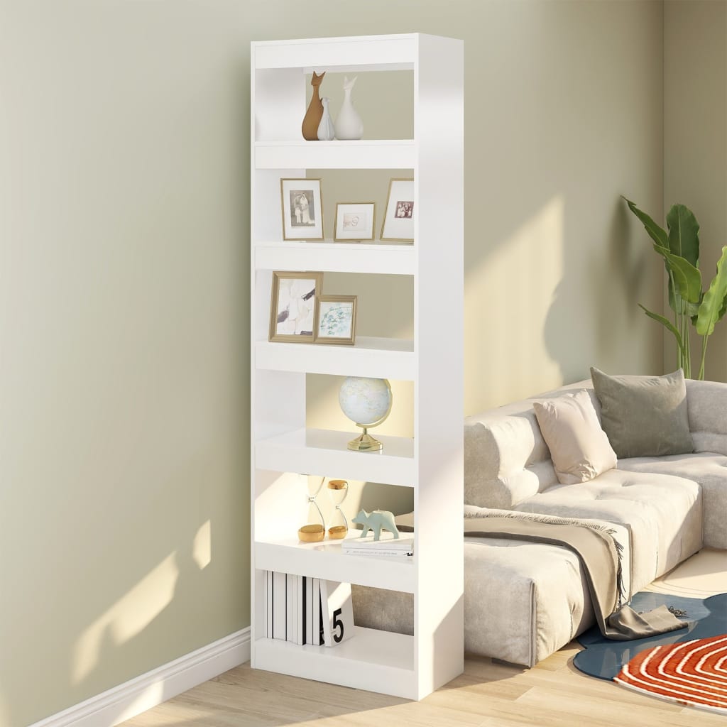vidaXL Book Cabinet/Room Divider White 23.6"x11.8"x78"
