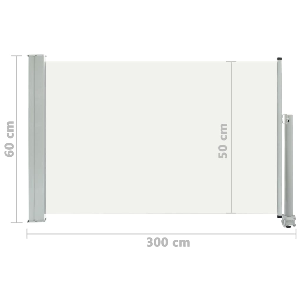 vidaXL Patio Retractable Side Awning 23.6"x118.1" Cream