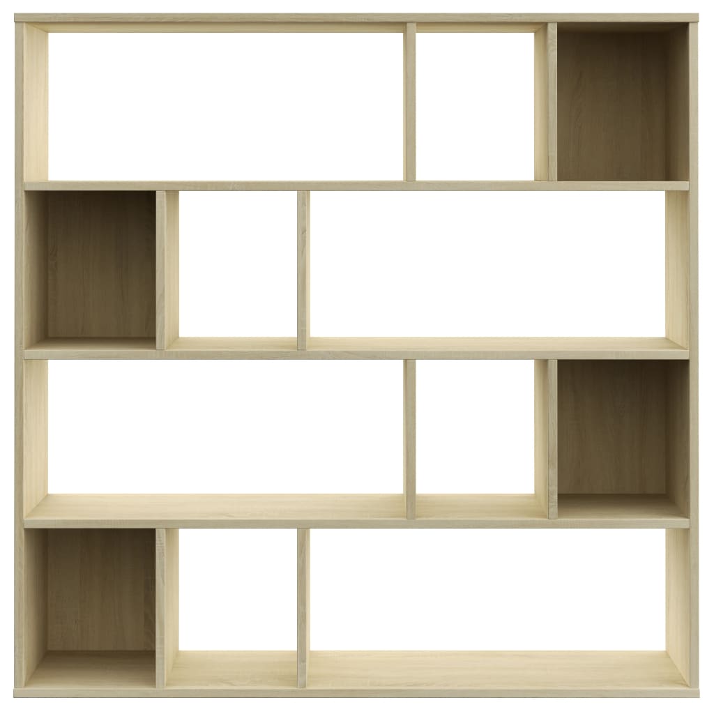 vidaXL Room Divider/Book Cabinet Sonoma Oak 43.3"x9.4"x43.3" Engineered Wood