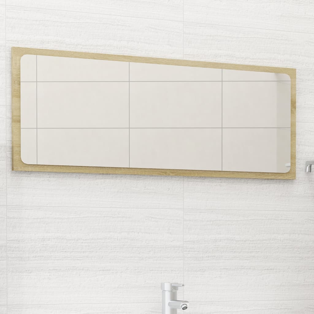 vidaXL Bathroom Mirror Sonoma Oak 35.4"x0.6"x14.6" Engineered Wood