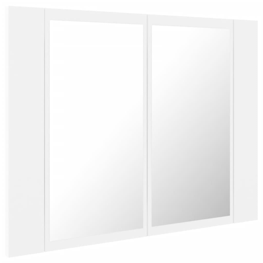 vidaXL LED Bathroom Mirror Cabinet White 23.6"x4.7"x17.7" Acrylic