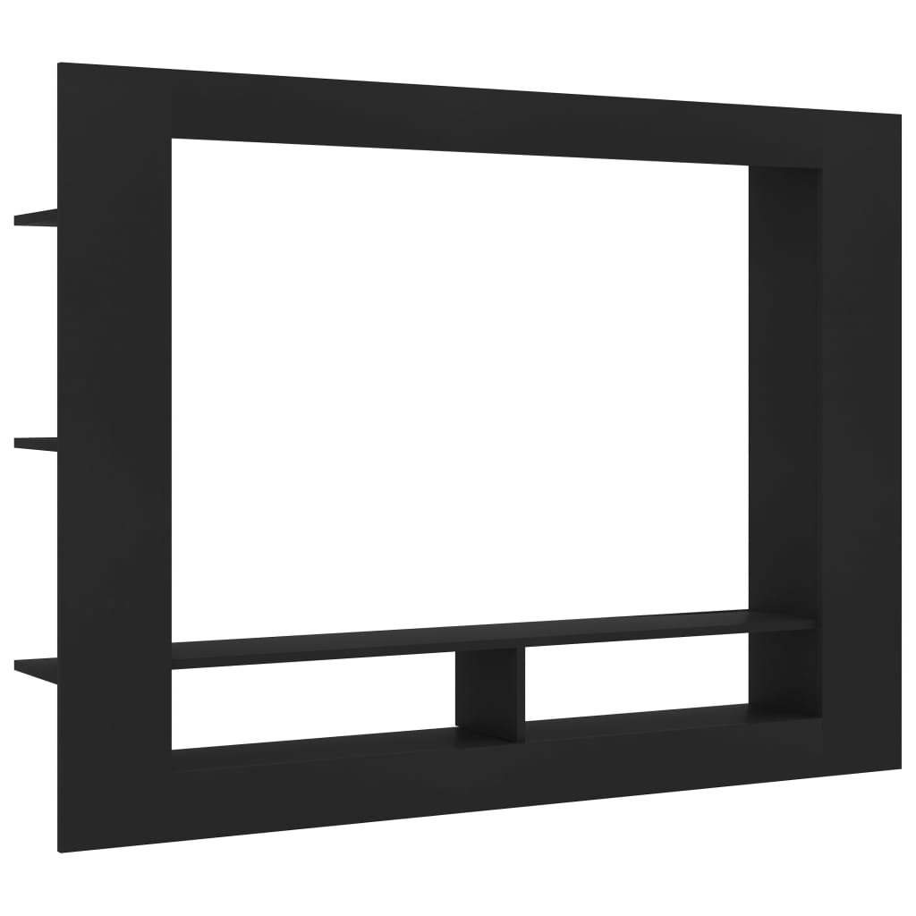 vidaXL TV Cabinet Black 59.8"x8.7"x44.5" Engineered Wood