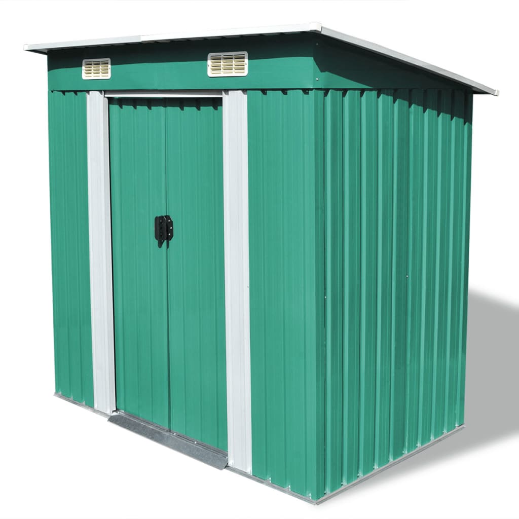 vidaXL Garden Shed Green Metal 74.8"x48.8"x71.3"