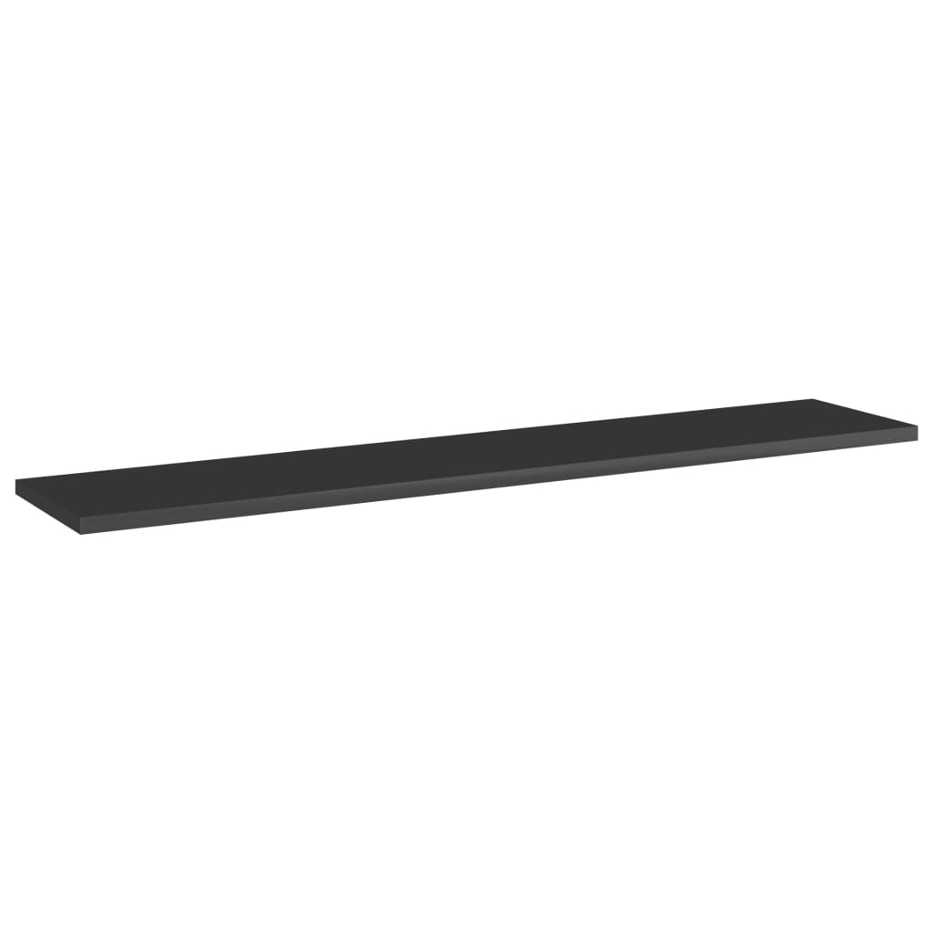 vidaXL Bookshelf Boards 4 pcs High Gloss Black 39.4"x7.9"x0.6" Engineered Wood