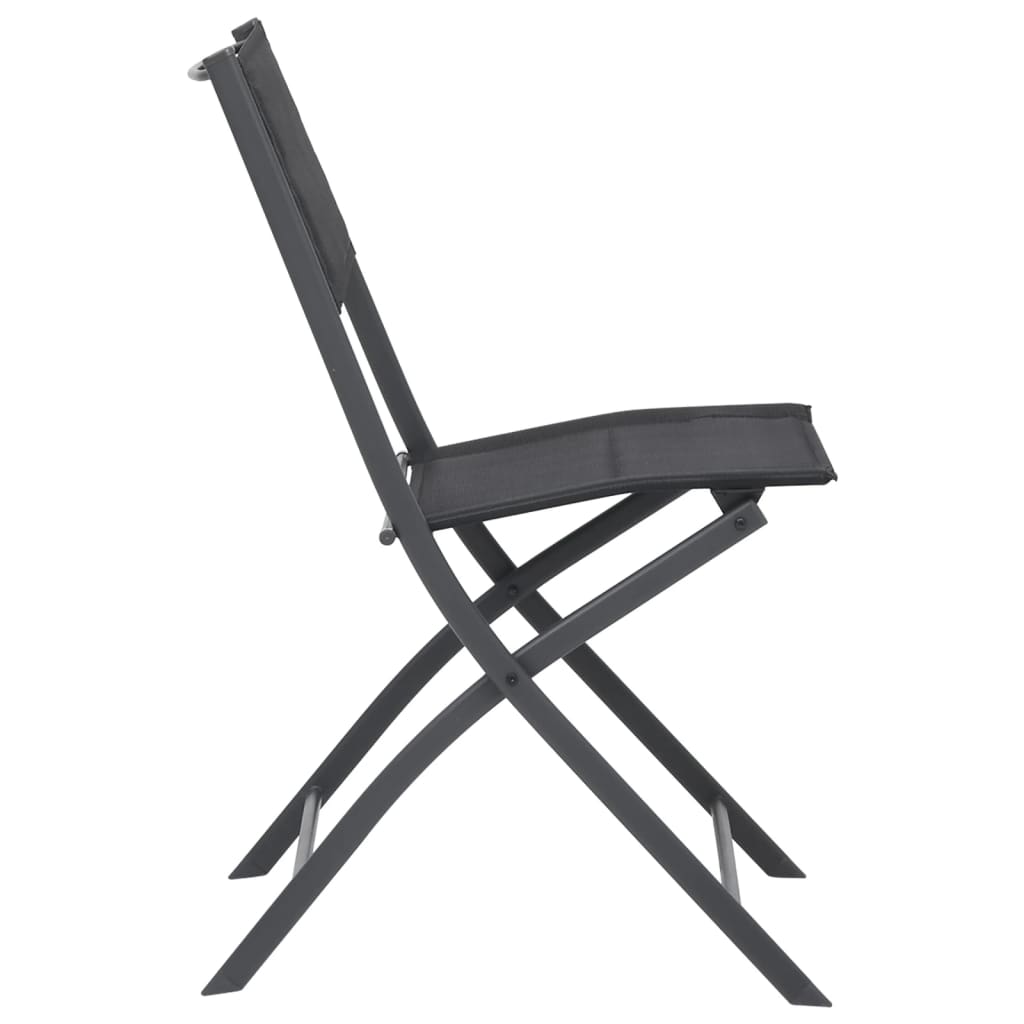 vidaXL Folding Patio Chairs 2 pcs Steel and Textilene