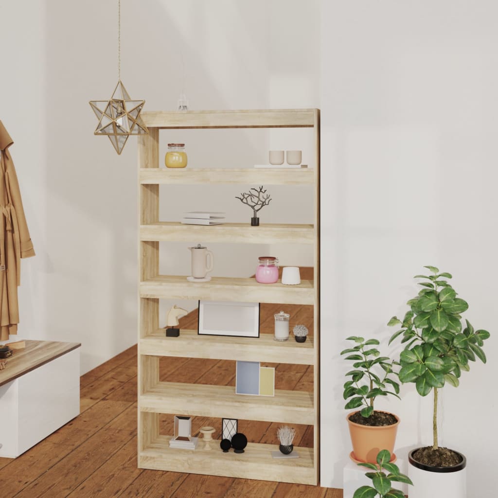 vidaXL Book Cabinet/Room Divider Sonoma Oak 39.4"x11.8"x78" Engineered wood