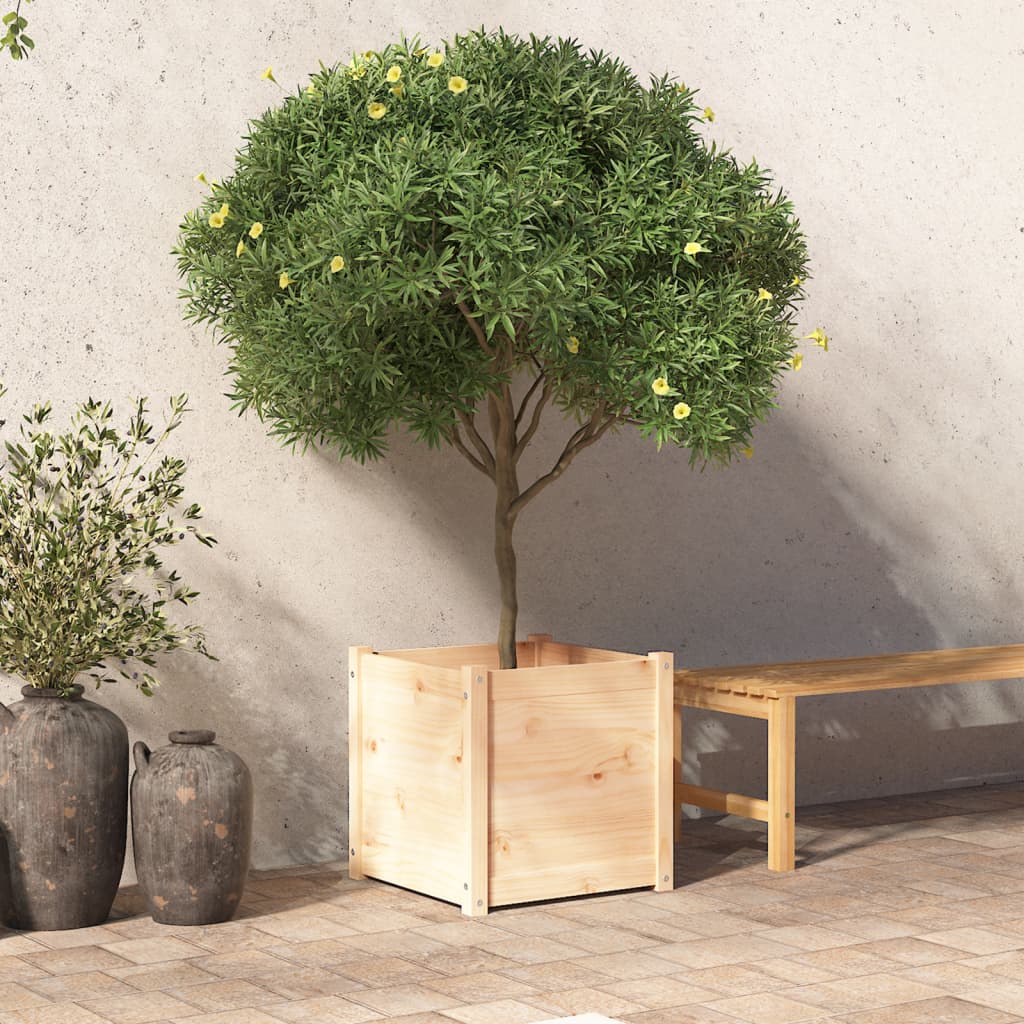 vidaXL Garden Planter 19.7"x19.7"x19.7" Solid Wood Pine