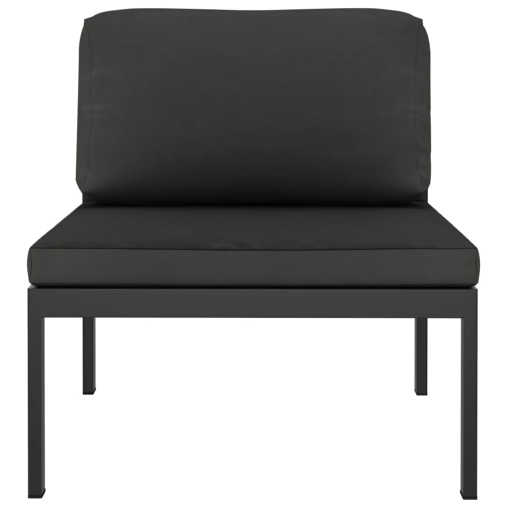 vidaXL 3 Piece Patio Lounge Set with Cushions Aluminum Anthracite