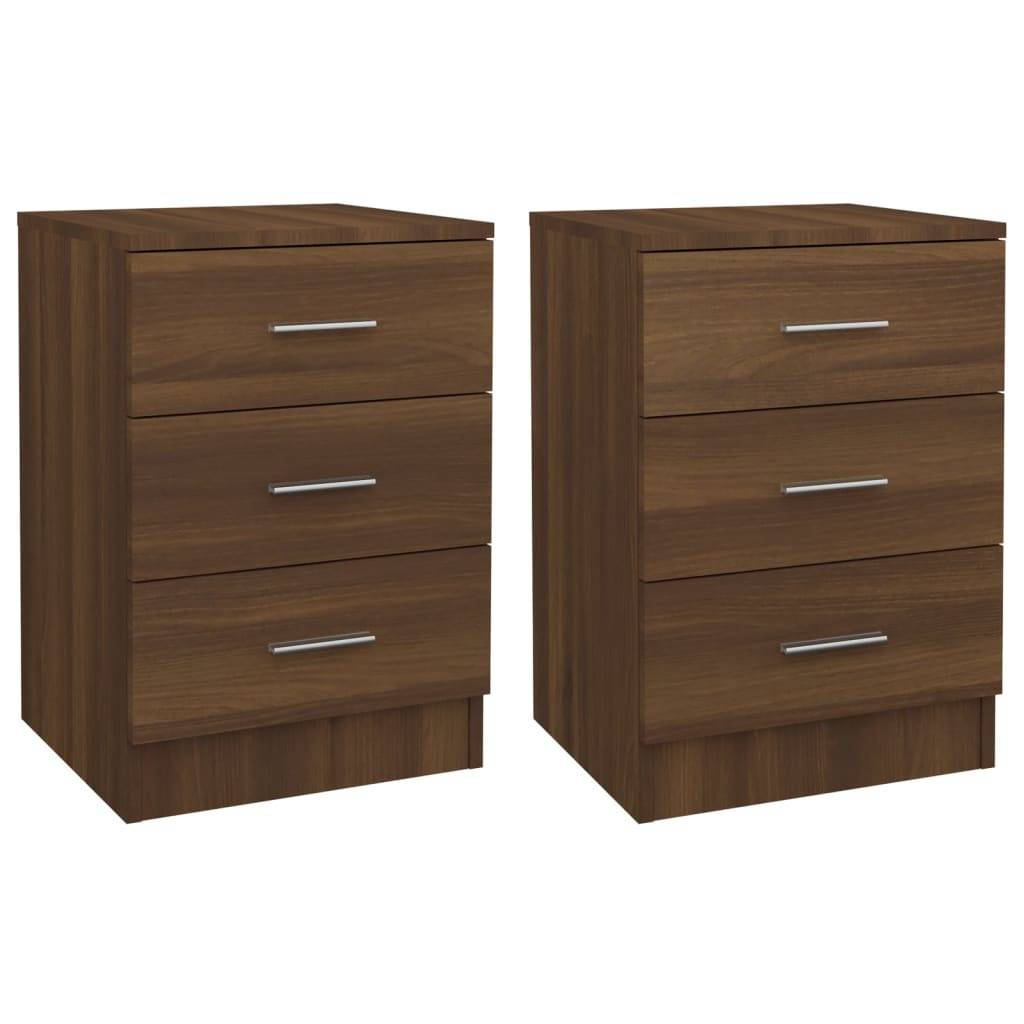 vidaXL Side Cabinets 2 pcs Brown Oak 15"x13.8"x22" Engineered Wood