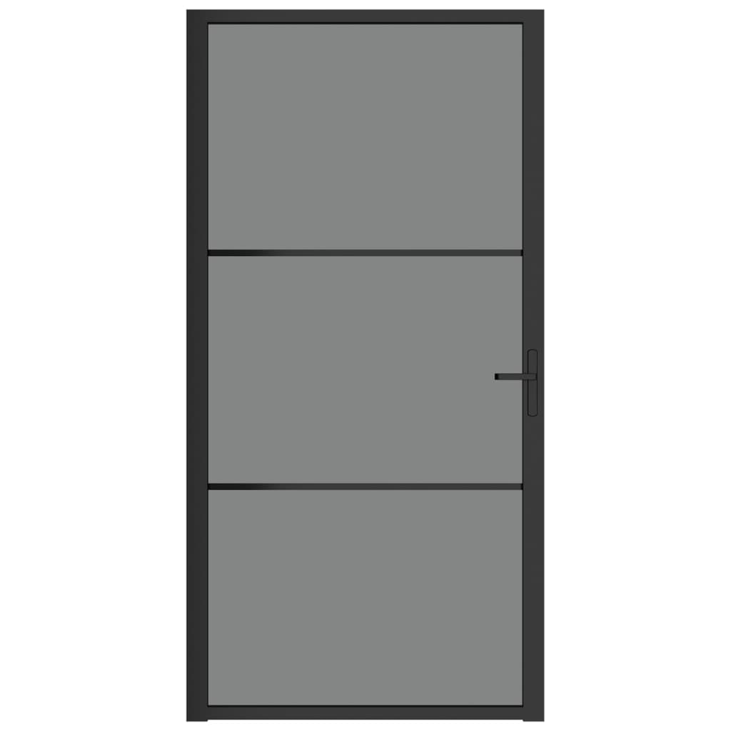vidaXL Interior Door 40.4"x79.3" Black ESG Glass and Aluminum