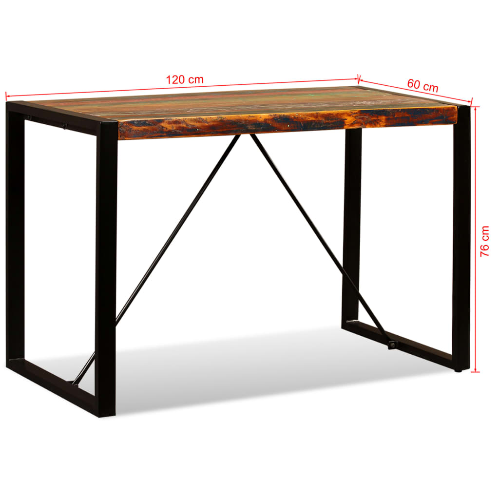 vidaXL Dining Table Solid Reclaimed Wood 47.2"