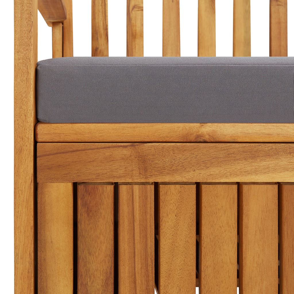 vidaXL Patio Storage Bench with Cushion 66.9" Solid Acacia Wood
