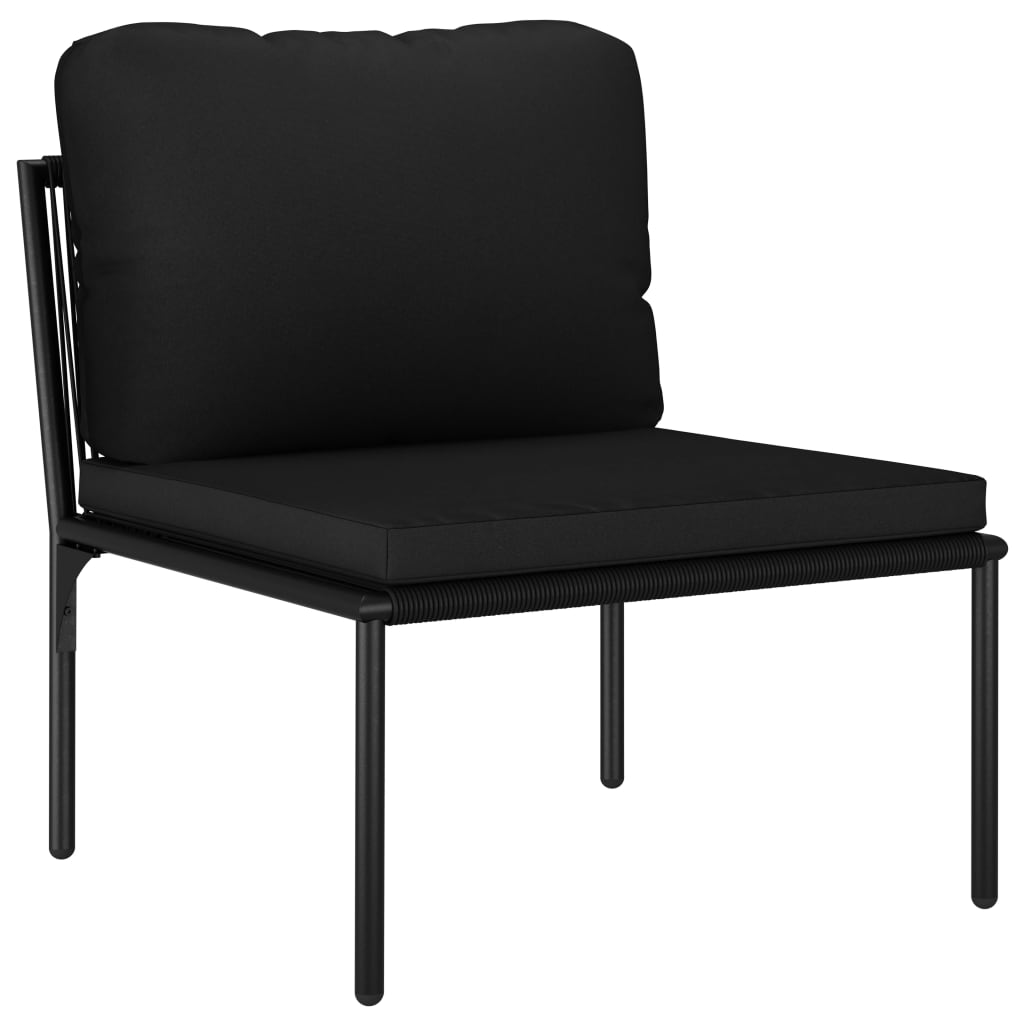vidaXL 8 Piece Patio Lounge Set with Cushions Black PVC