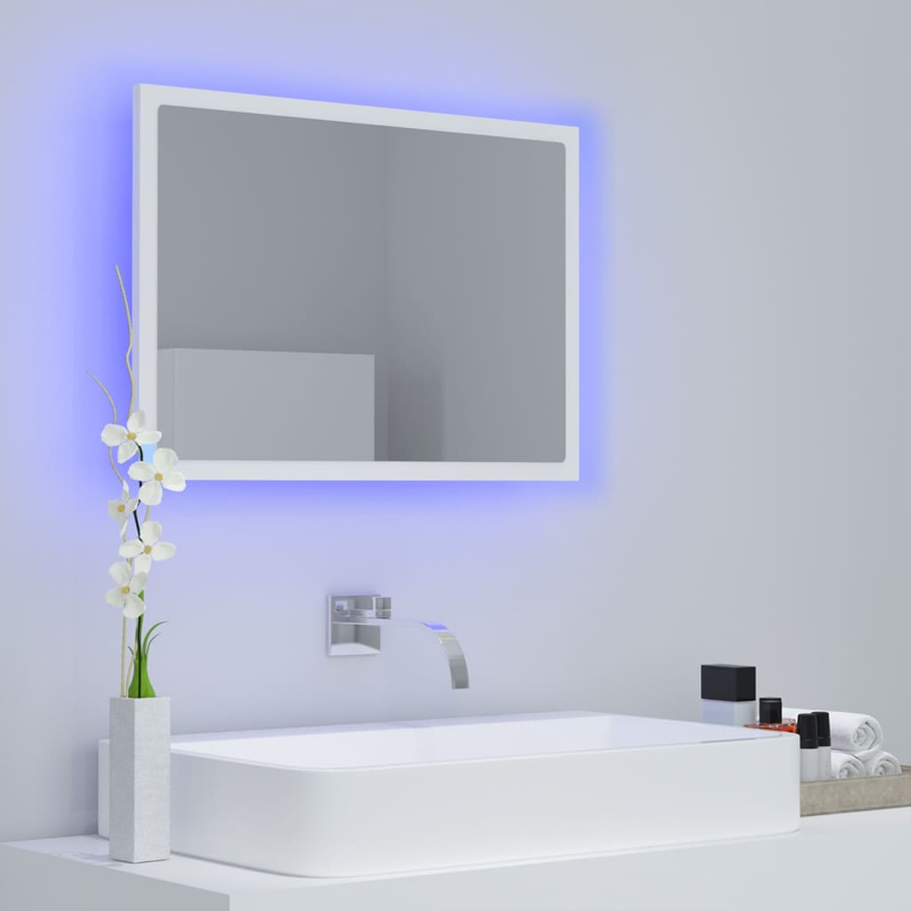 vidaXL LED Bathroom Mirror White 23.6"x3.3"x14.6" Chipboard