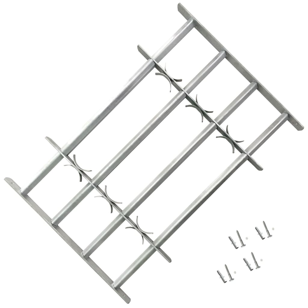 Adjustable Security Grille for Windows with 4 Crossbars 39.4"-59.1"